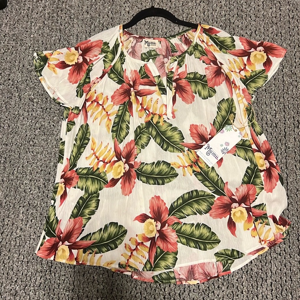 Show Me Your MuMu Floral Top - Pink, Green, White